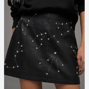 All saints constellation leather skirt